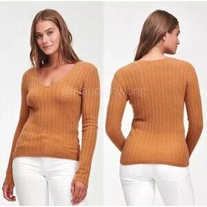naadam women's sweater size XS long sleeve knit cashmere camel brown